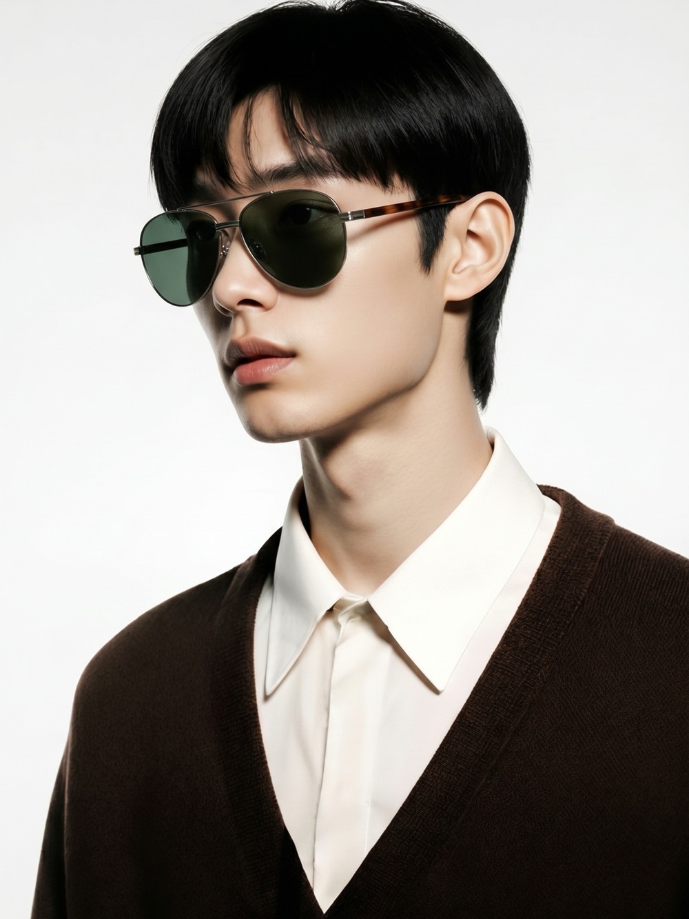 SAINT OWEN SUNGLASSES, TITANIUM FRAME,GONZO Gun metal olive lenses